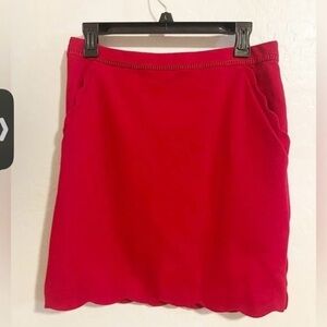 Skies Are Blue Red Scalloped Mini Skirt – Size Large